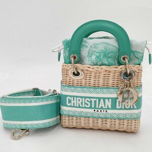 Christian Dior Oblique wicker Rattan x leather x canvas 2 Way Handbag